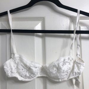 Gilly Hicks White Lace Bra Bralette 32B